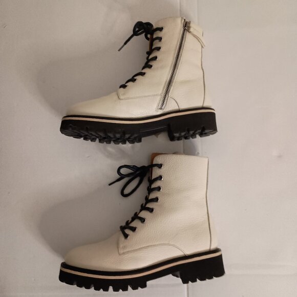 M.Gemi Benedetta Leather Combat Boots Sand Beige Women’s Size 6.5 Like New - Picture 7 of 15